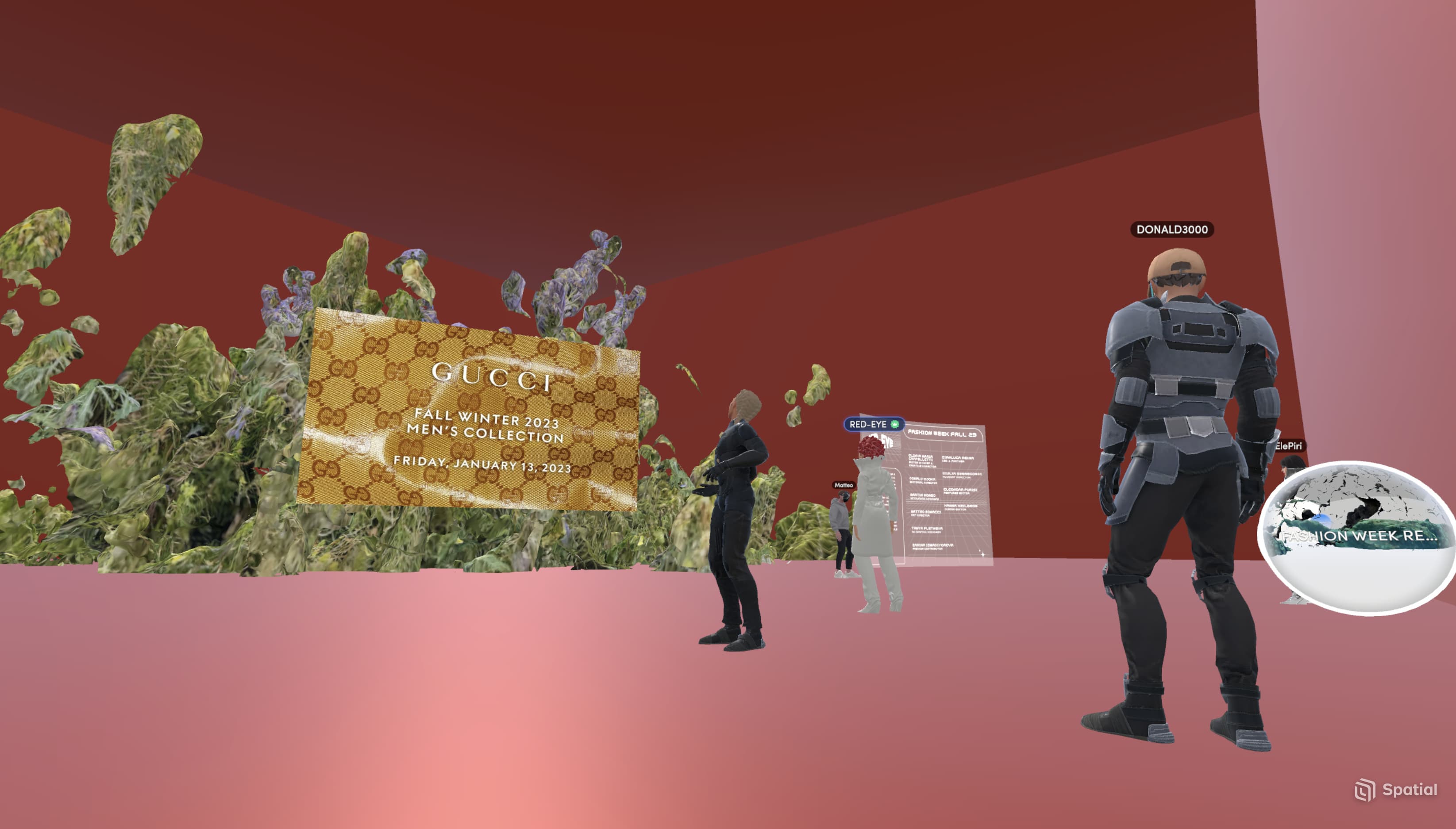 RED-EYE team working on the GUCCI FW23 live stream from the metazine